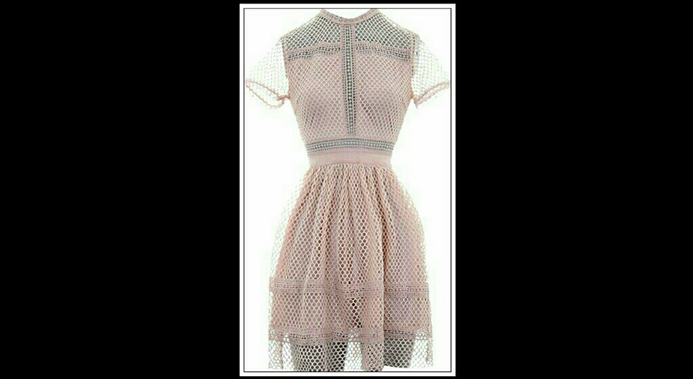 AX Paris size 4. NWT. Pale pink crochet mini dress